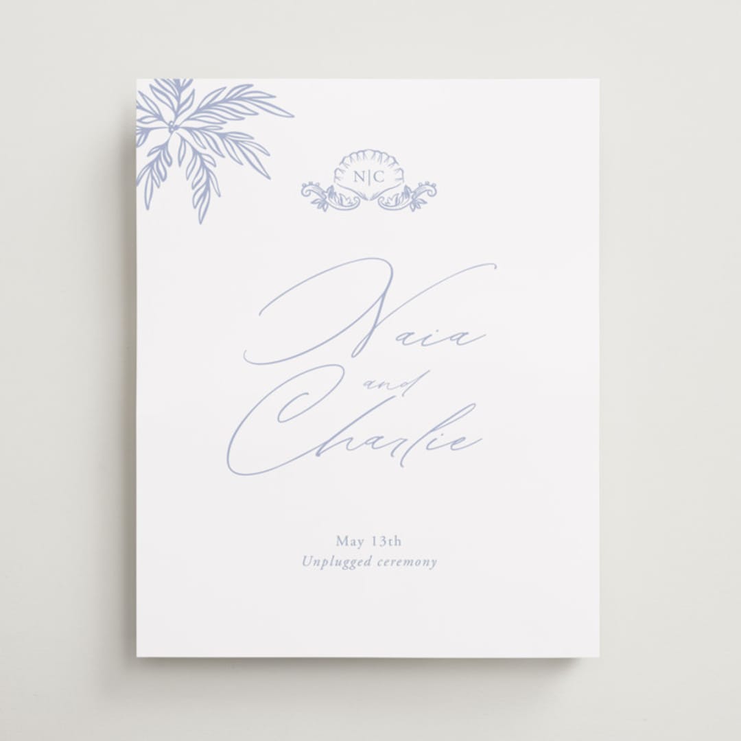 "Ocean Dreams" - Welcome Signs in Pale Cerulean by Sabrin Deirani - Front