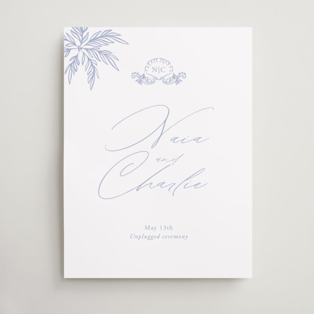 "Ocean Dreams" - Welcome Signs in Pale Cerulean by Sabrin Deirani - Front