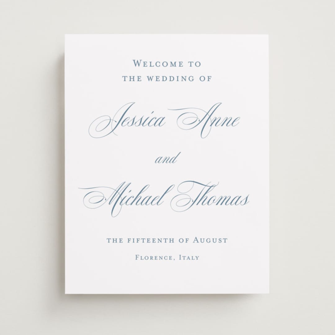 "Empire" - Welcome Signs in Dusty Blue by Jennifer Postorino - Front