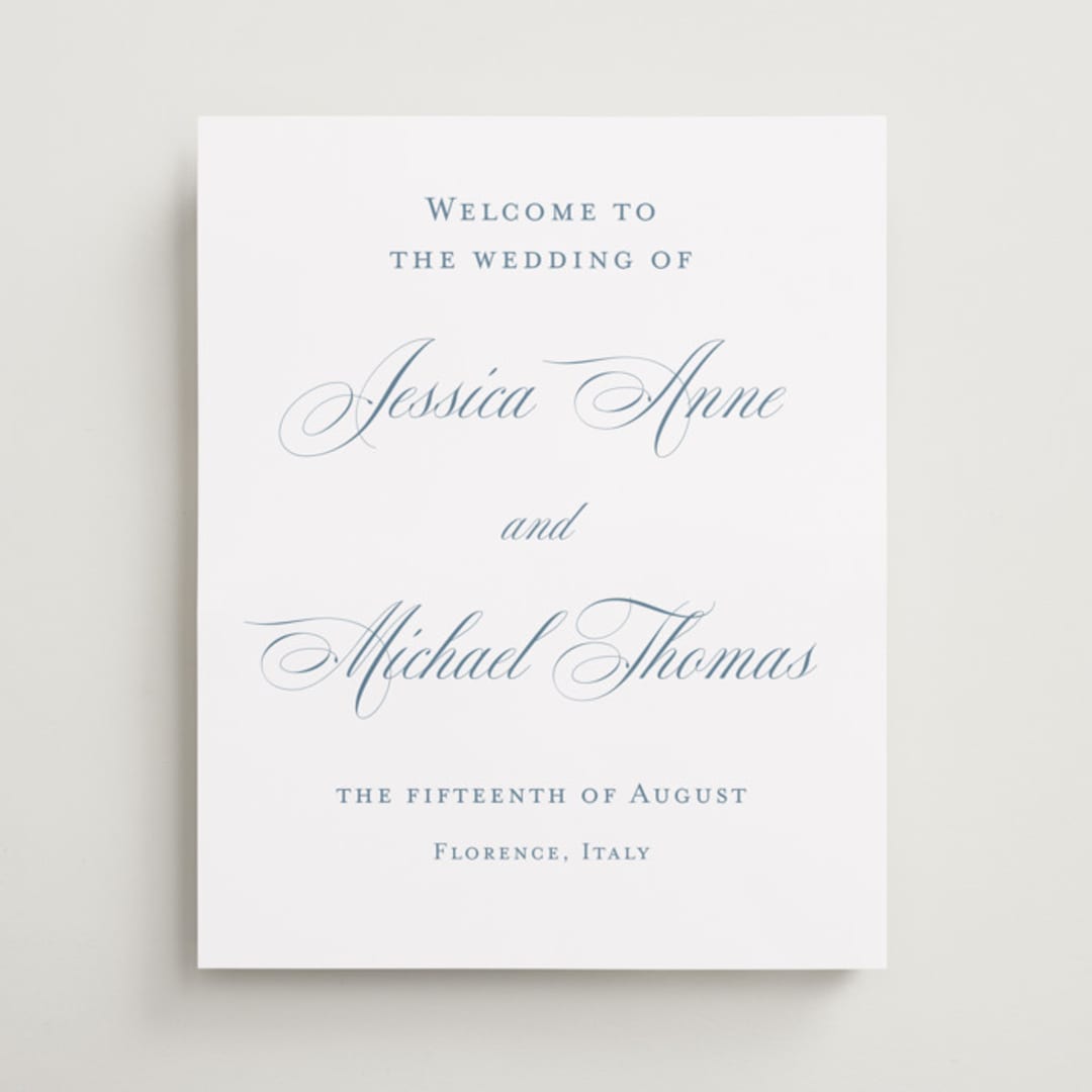 "Empire" - Welcome Signs in Dusty Blue by Jennifer Postorino - Front