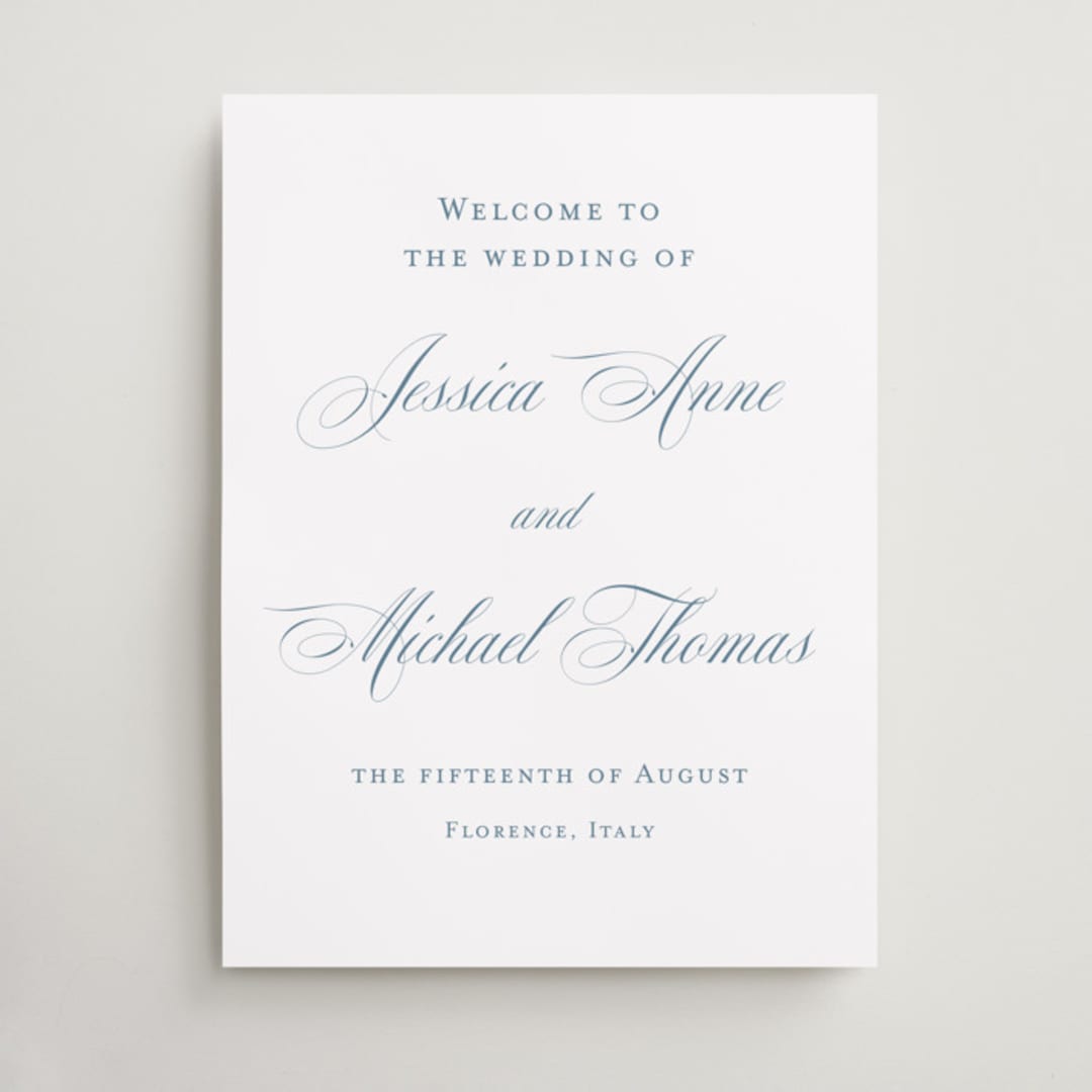 "Empire" - Welcome Signs in Dusty Blue by Jennifer Postorino - Front