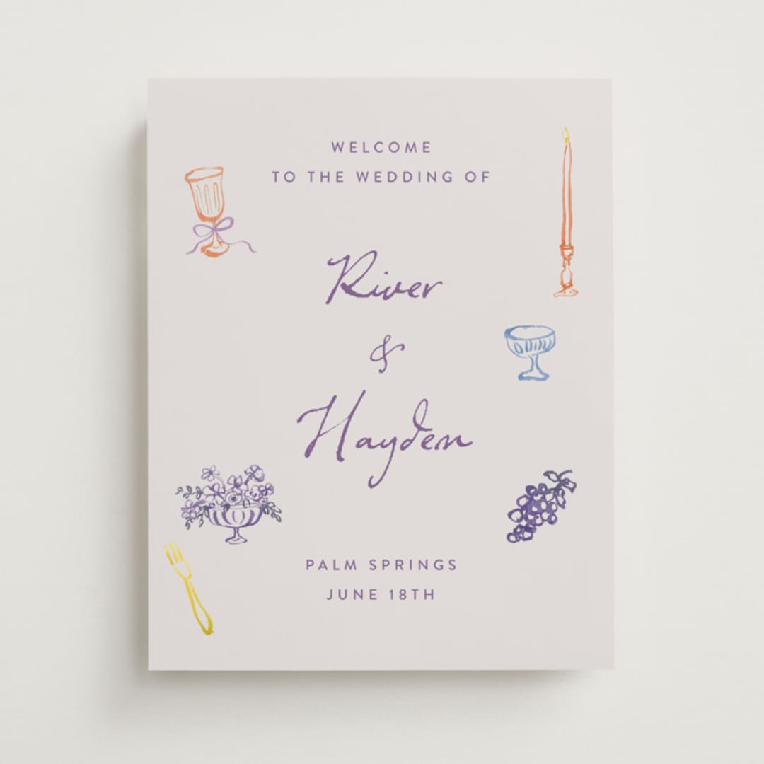 "tablescape drawing" - Welcome Signs in Hydrangea by Cass Loh - Front