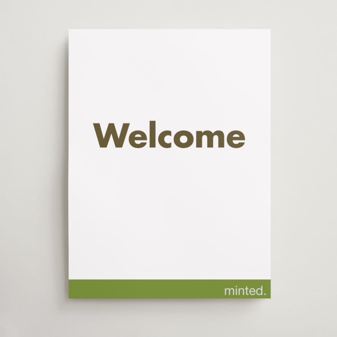 "Portrait Custom" - Welcome Signs in Charcoal by Minted Custom - Front