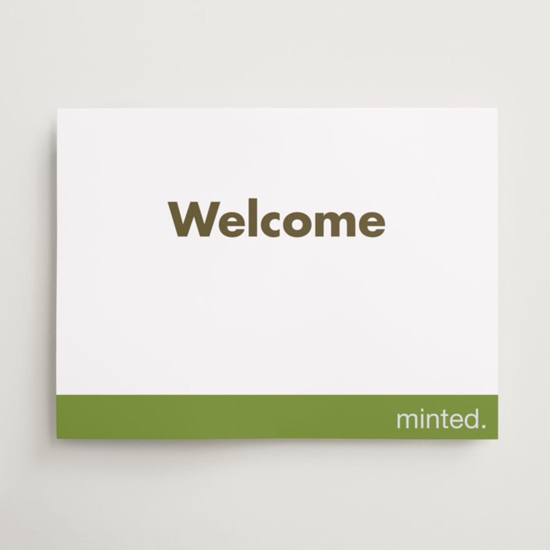 "Landscape Custom" - Welcome Signs in Charcoal by Minted - Front