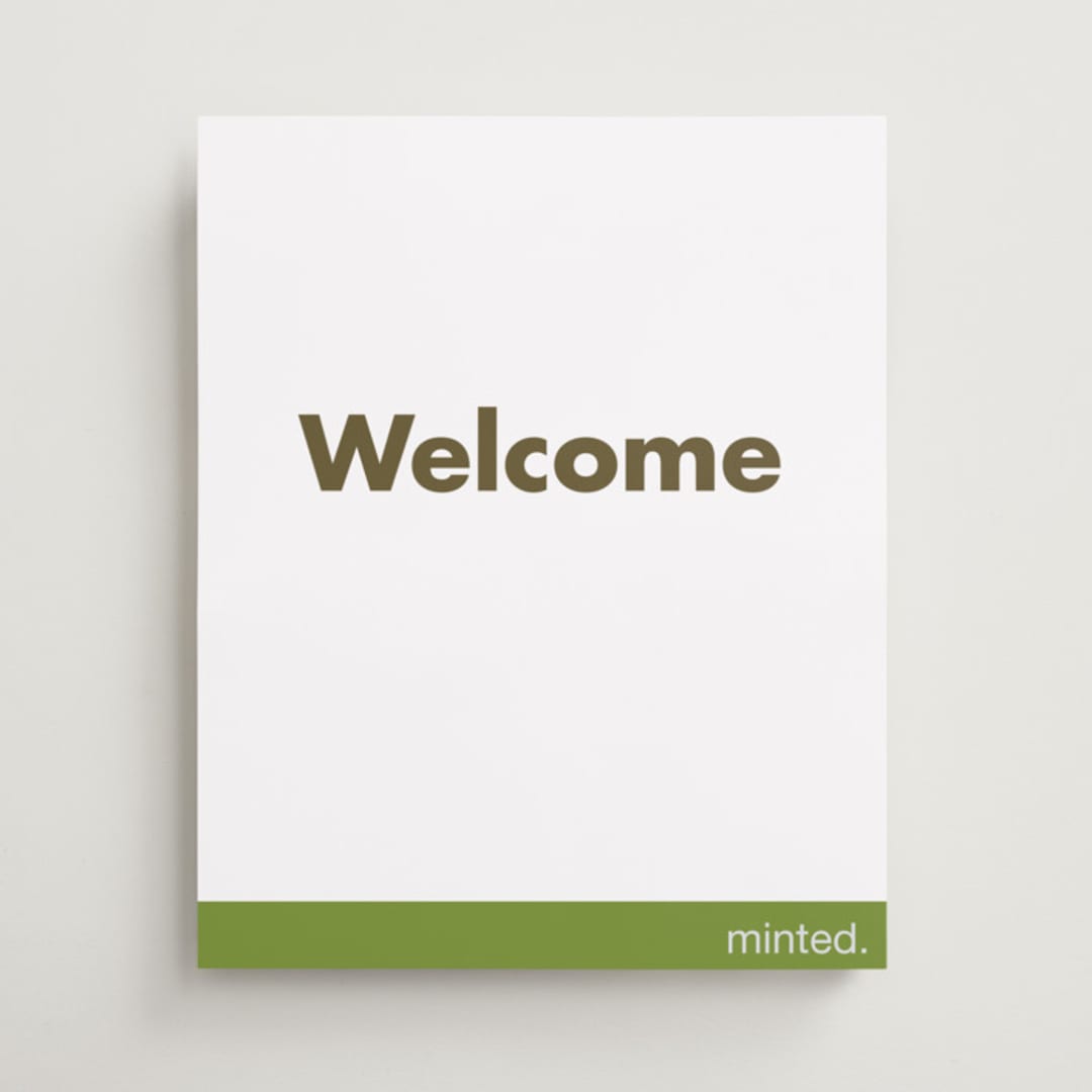 "Portrait Custom" - Welcome Signs in Charcoal by Minted - Front
