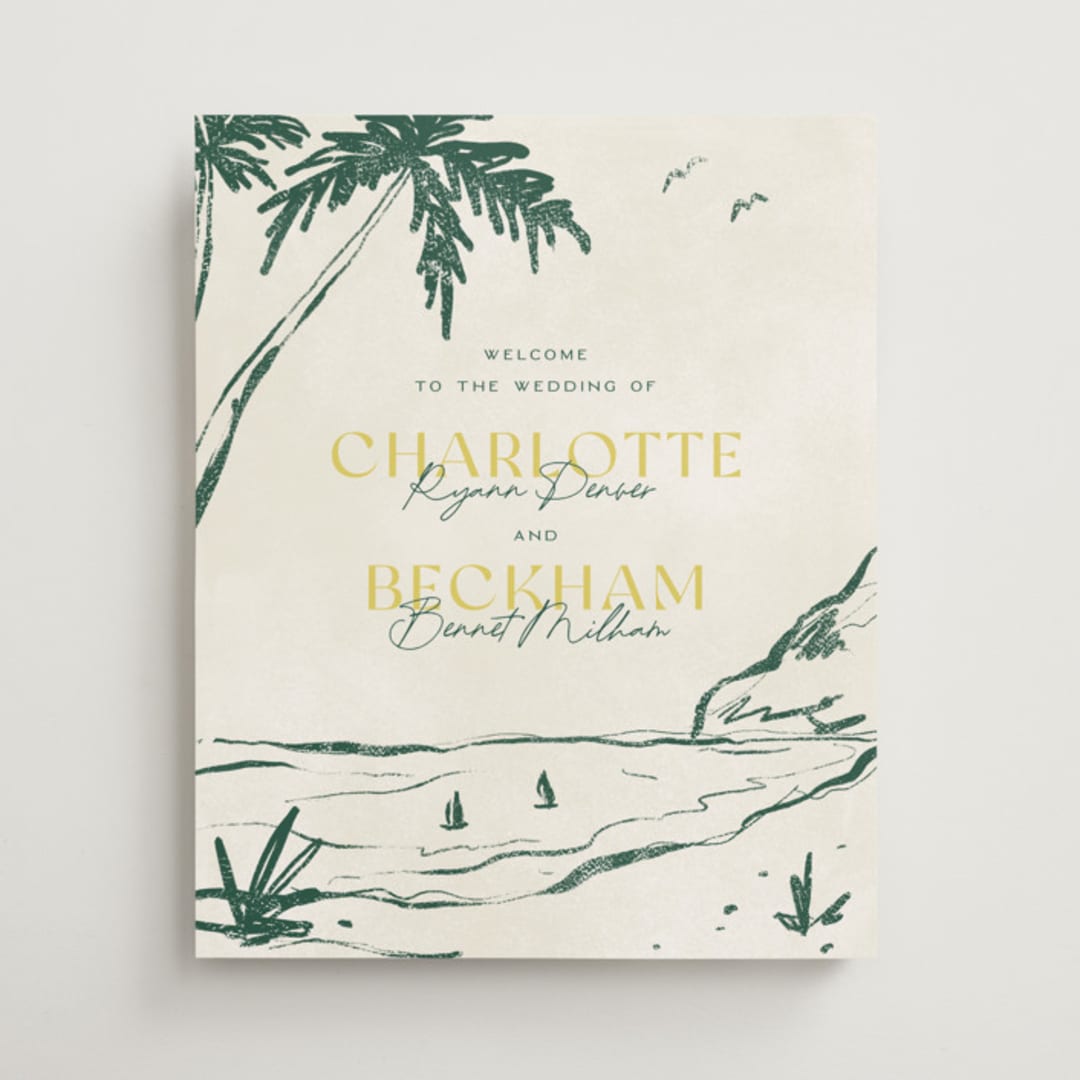 "Coastal Drift" - Welcome Signs in Caribbean Citrus by Pixel and Hank - Front