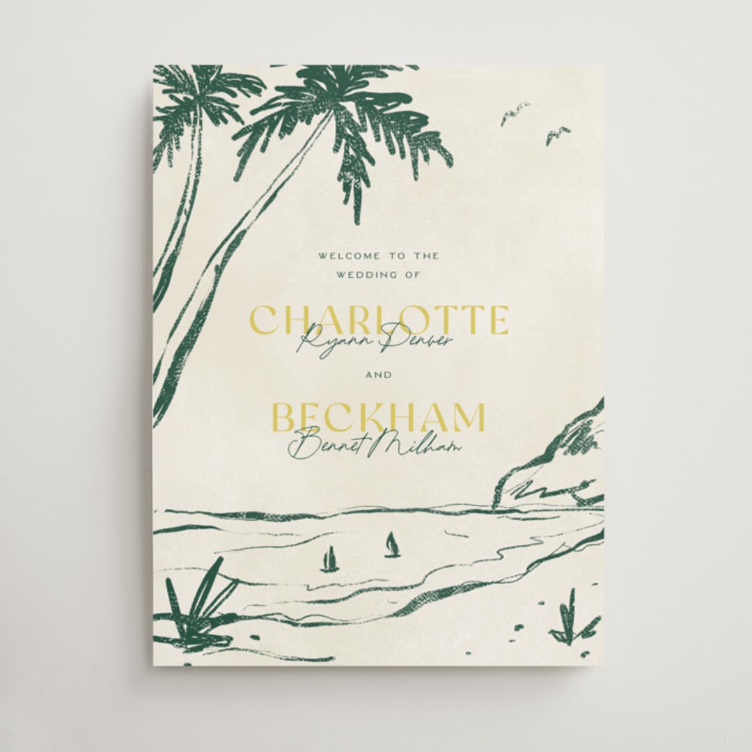 "Coastal Drift" - Welcome Signs in Caribbean Citrus by Pixel and Hank - Front