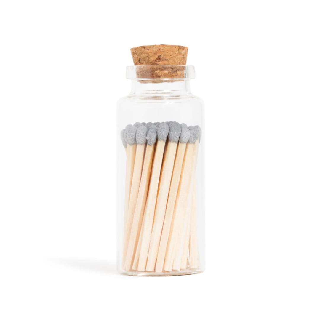 "Slate Grey Matchsticks in Medium Corked Vial" - Matchbooks and Matches in multicolorassorted-colors by Summer Hedglin