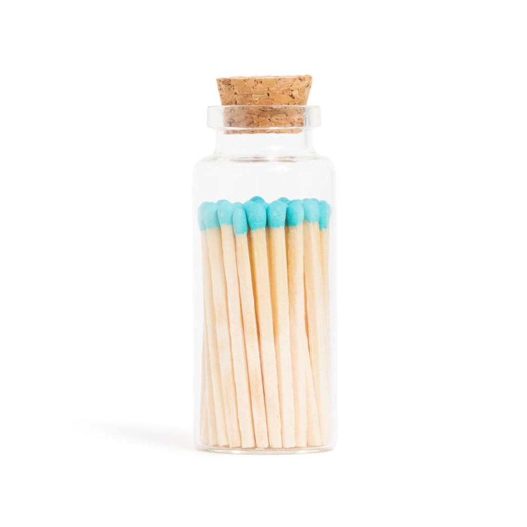 "Blue Lagoon Matchsticks in Medium Corked Vial" - Matchbooks and Matches in multicolorassorted-colors by Summer Hedglin
