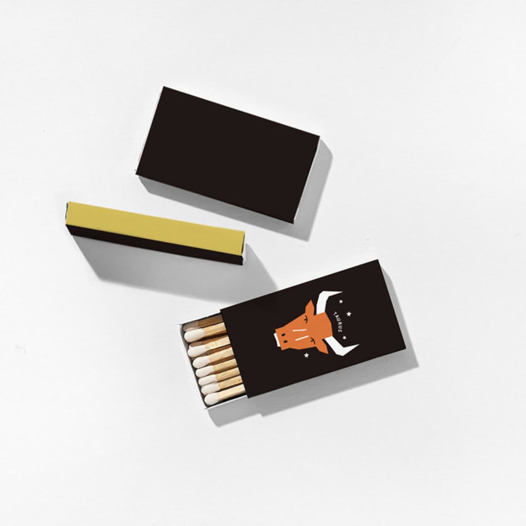 "Color Pop Taurus Matchboxes, Pack of 4" - Matchbooks and Matches in natural by ForYourParty