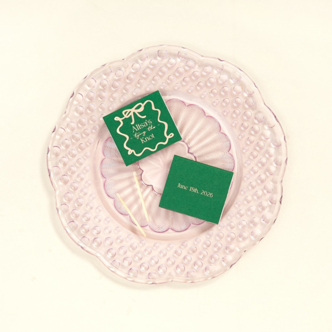 "Ribbon Bridal Shower Matchbook, set of 100" - Matchbooks and Matches in green by ForYourParty