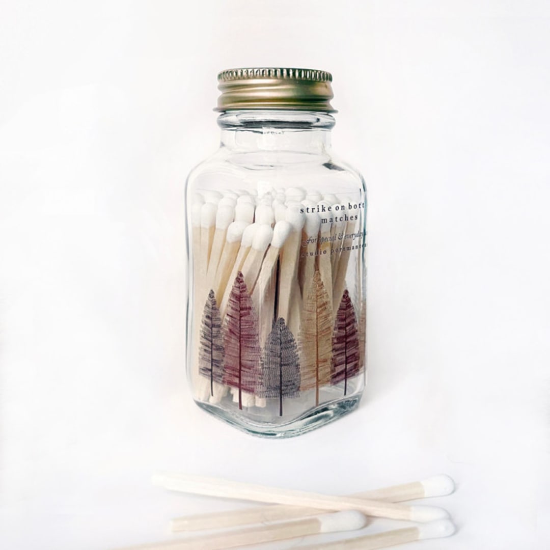 "Earth Tones Noble Fir Match Jar" - Matchbooks and Matches in brown by Jessica Cunningham
