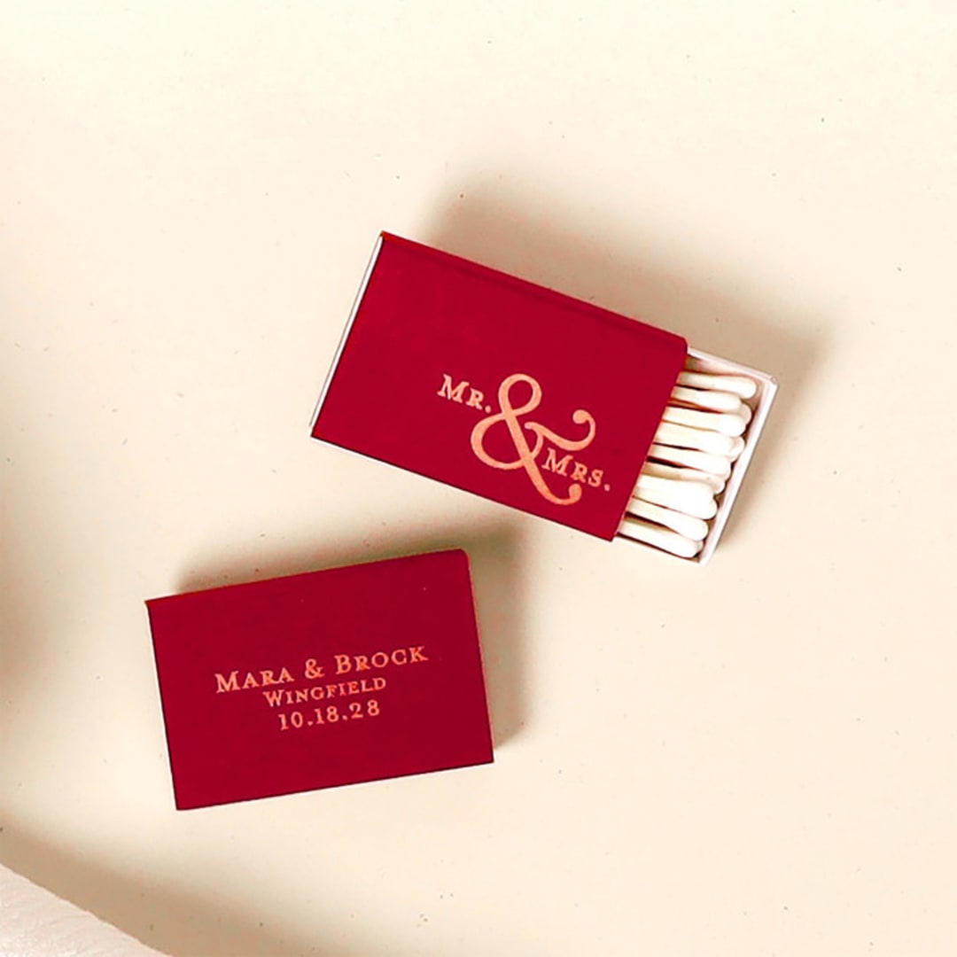 "Couple Matchbox, set of 100" - Matchbooks and Matches in natural by ForYourParty