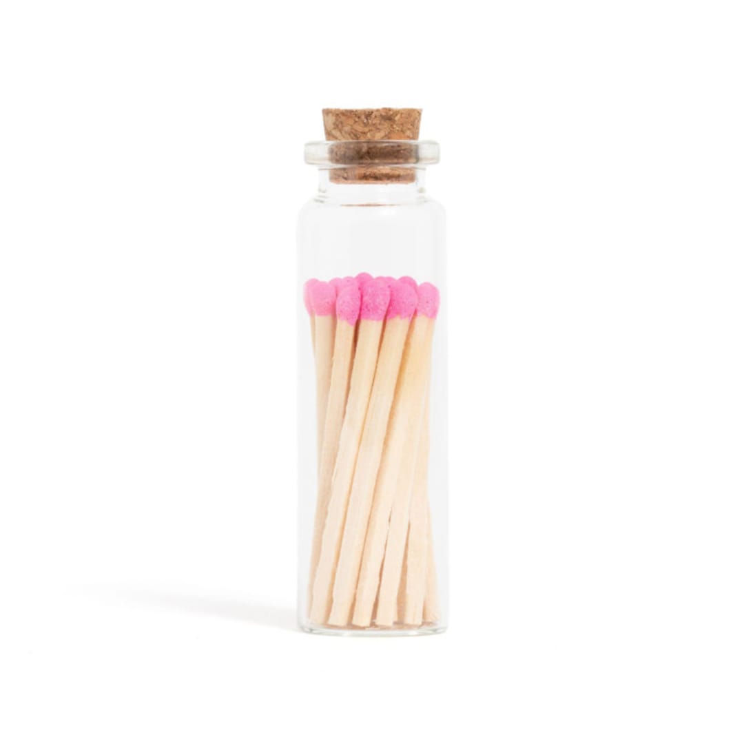 "Bubblegum Pink Matchsticks in Small Corked Vial" - Matchbooks and Matches in multicolorassorted-colors by Summer Hedglin