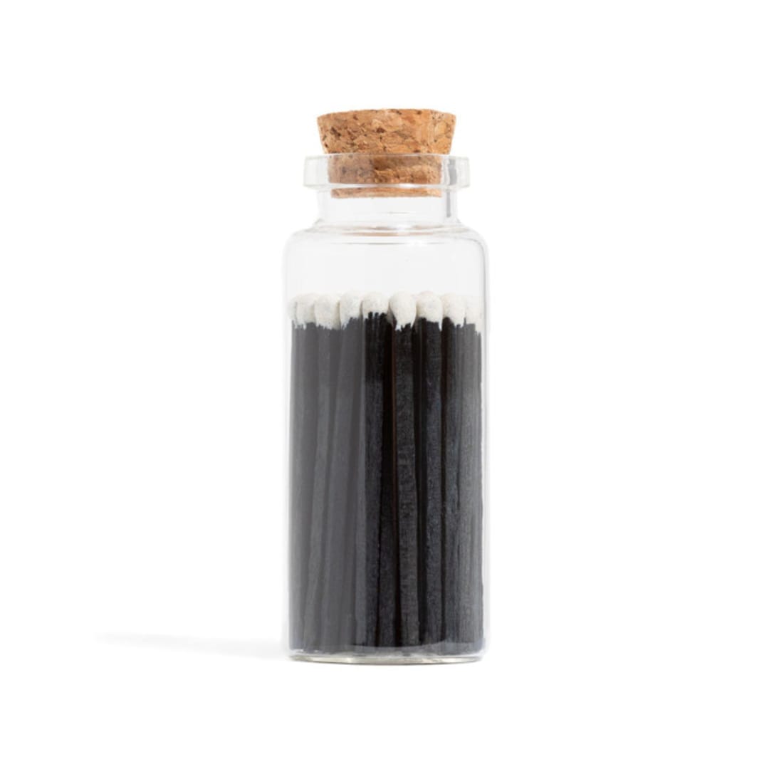 "Tuxedo Matchsticks in Medium Corked Vial" - Matchbooks and Matches in multicolorassorted-colors by Summer Hedglin