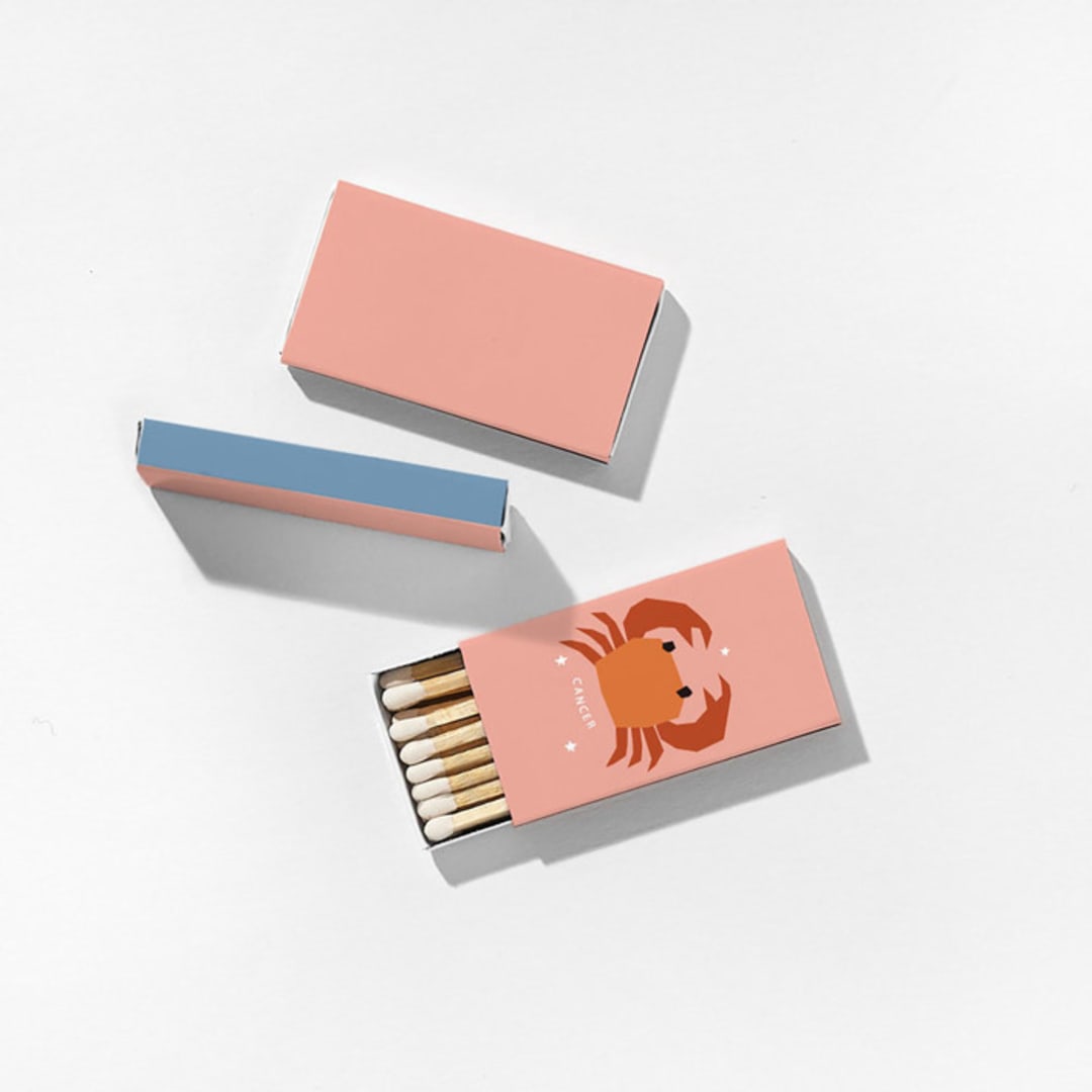 "Color Pop Cancer Matchboxes, Pack of 4" - Matchbooks and Matches in beige by ForYourParty