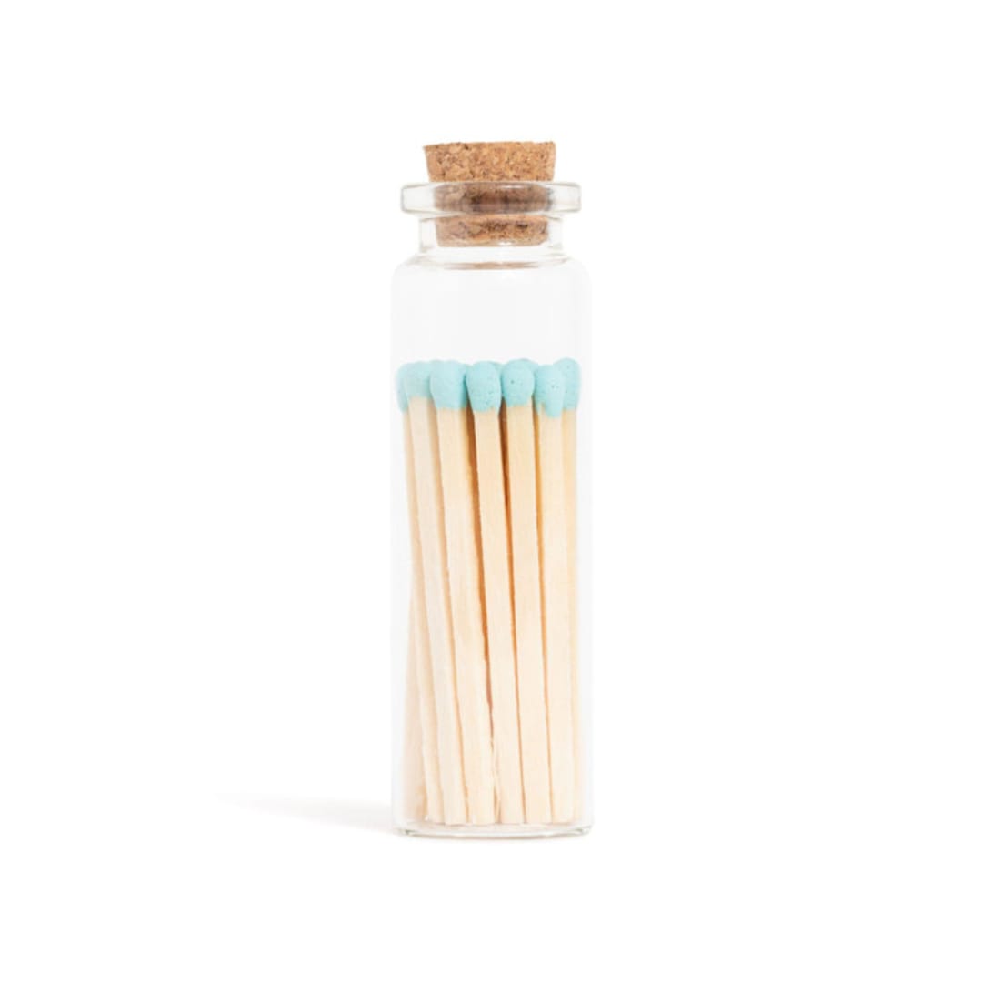 "Baby Blue Matchsticks in Small Corked Vial" - Matchbooks and Matches in multicolorassorted-colors by Summer Hedglin