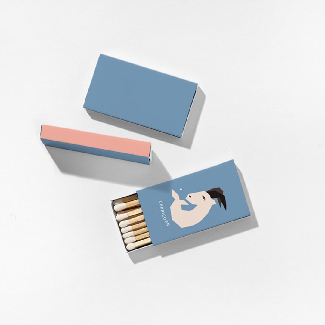 "Color Pop Capricorn Matchboxes, Pack of 4" - Matchbooks and Matches in green by ForYourParty