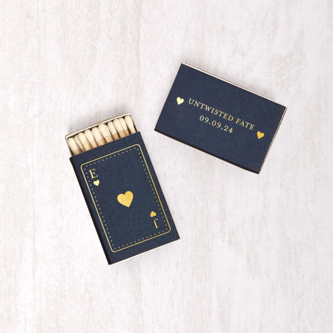 "Playing Card Matchboxes, set of 100" - Matchbooks and Matches in brown by ForYourParty