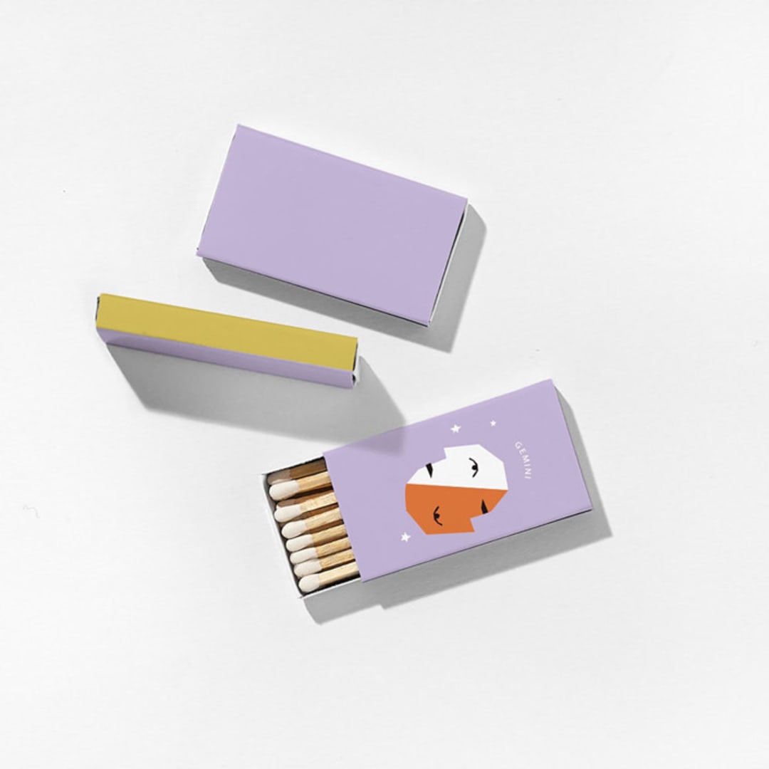 "Color Pop Gemini Matchboxes, Pack of 4" - Matchbooks and Matches in clear by ForYourParty