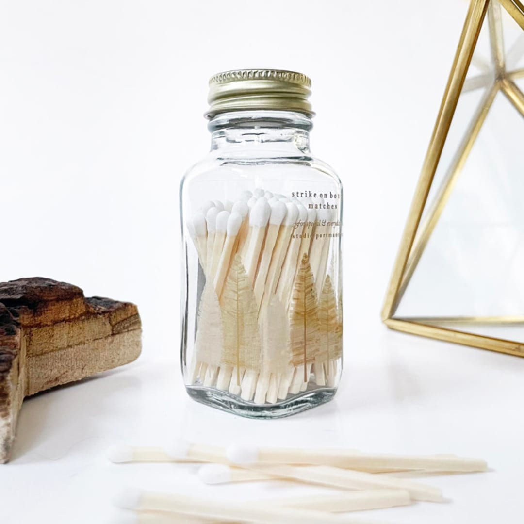 "Honey Gold Noble Fir Jar Matches" - Matchbooks and Matches in gold by Jessica Cunningham