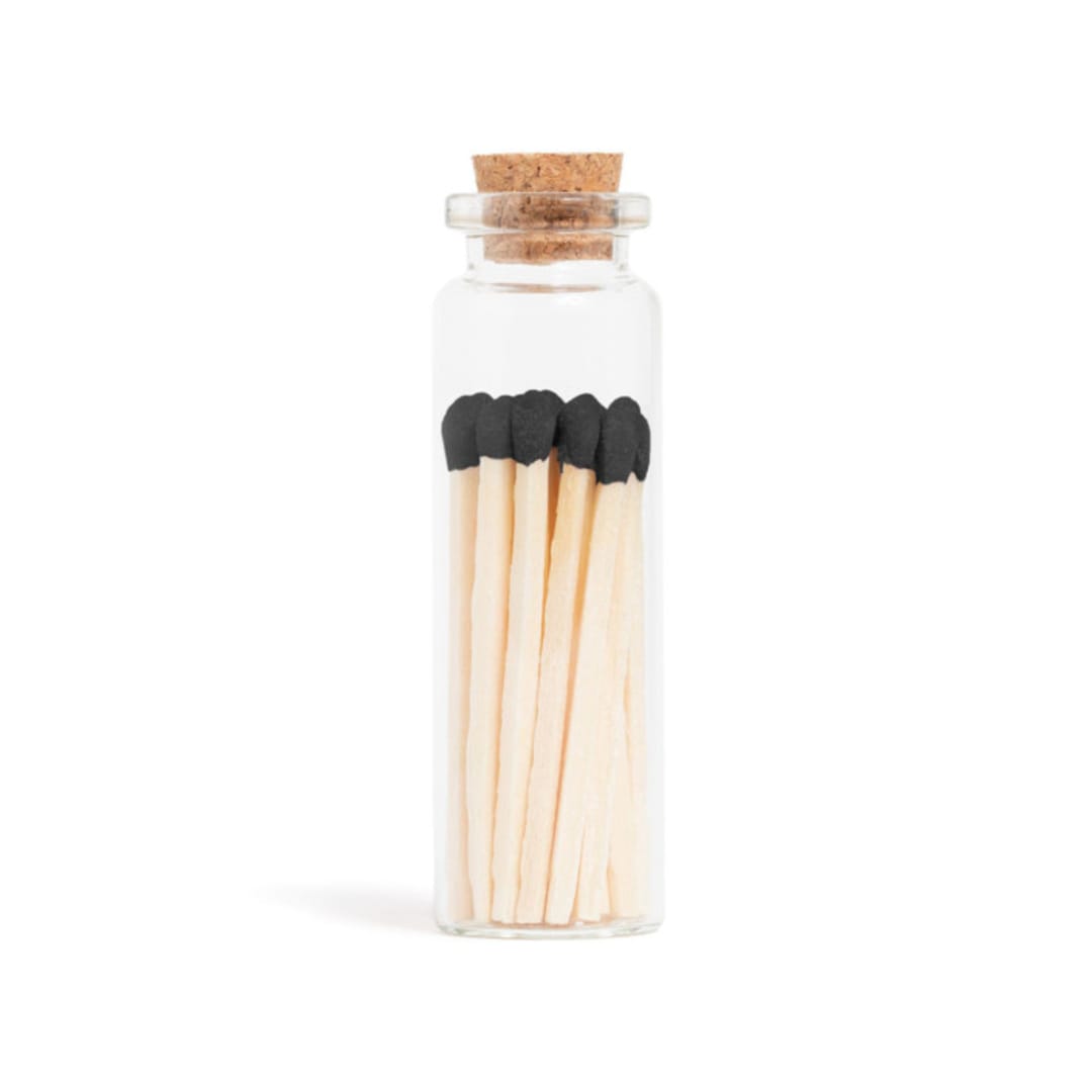 "Black Matchsticks in Small Corked Vial" - Matchbooks and Matches in multicolorassorted-colors by Summer Hedglin
