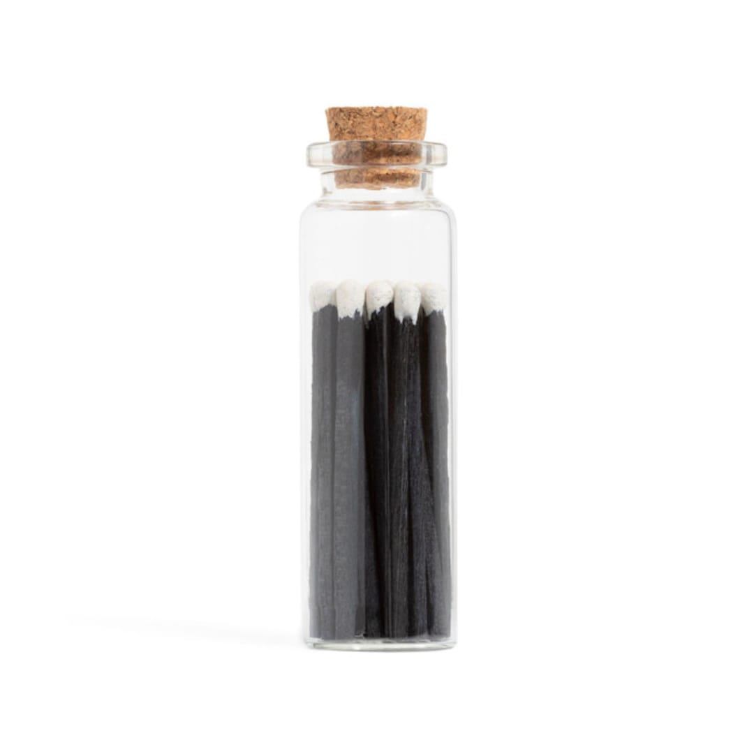 "Tuxedo Matchsticks in Small Corked Vial" - Matchbooks and Matches in multicolorassorted-colors by Summer Hedglin
