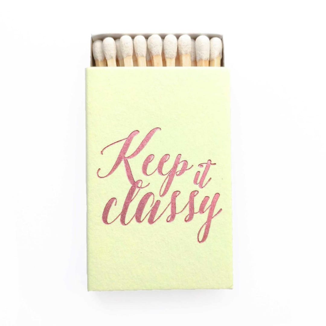 "Keep It Classy Matchbox" - Matchbooks and Matches in green by Tea and Becky