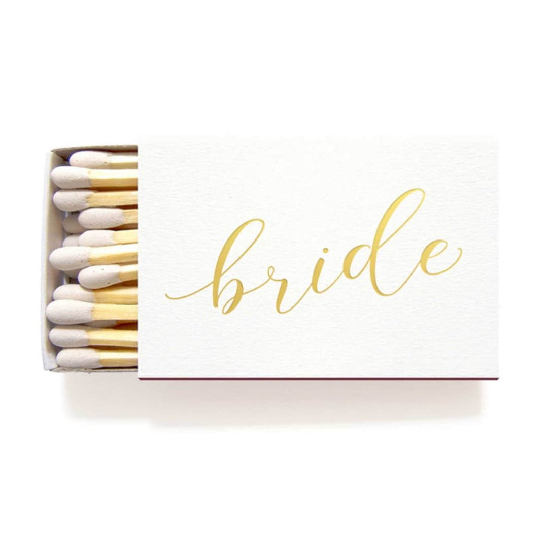 "Bride Matchbox" - Matchbooks and Matches in white by Tea and Becky