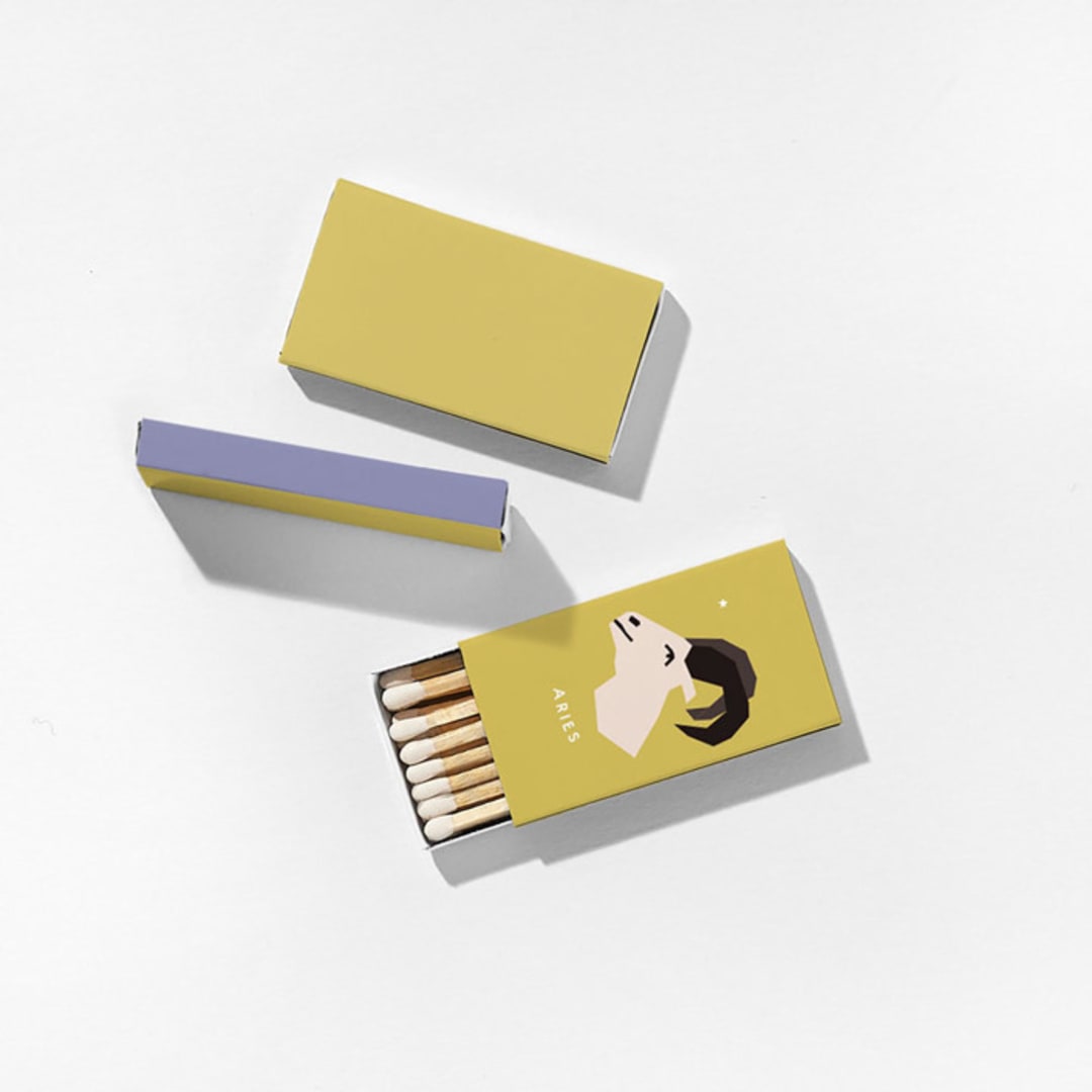 "Color Pop Aries Matchboxes, Pack of 4" - Matchbooks and Matches in natural by ForYourParty