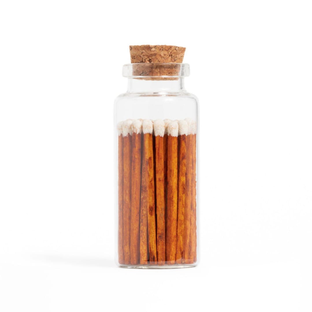 "Cinnamon White Matchsticks in Medium Corked Vial" - Matchbooks and Matches in multicolorassorted-colors by Summer Hedglin