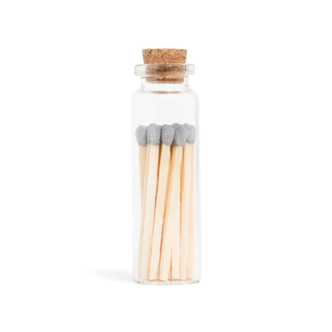 "Slate Grey Matchsticks in Small Corked Vial" - Matchbooks and Matches in multicolorassorted-colors by Summer Hedglin