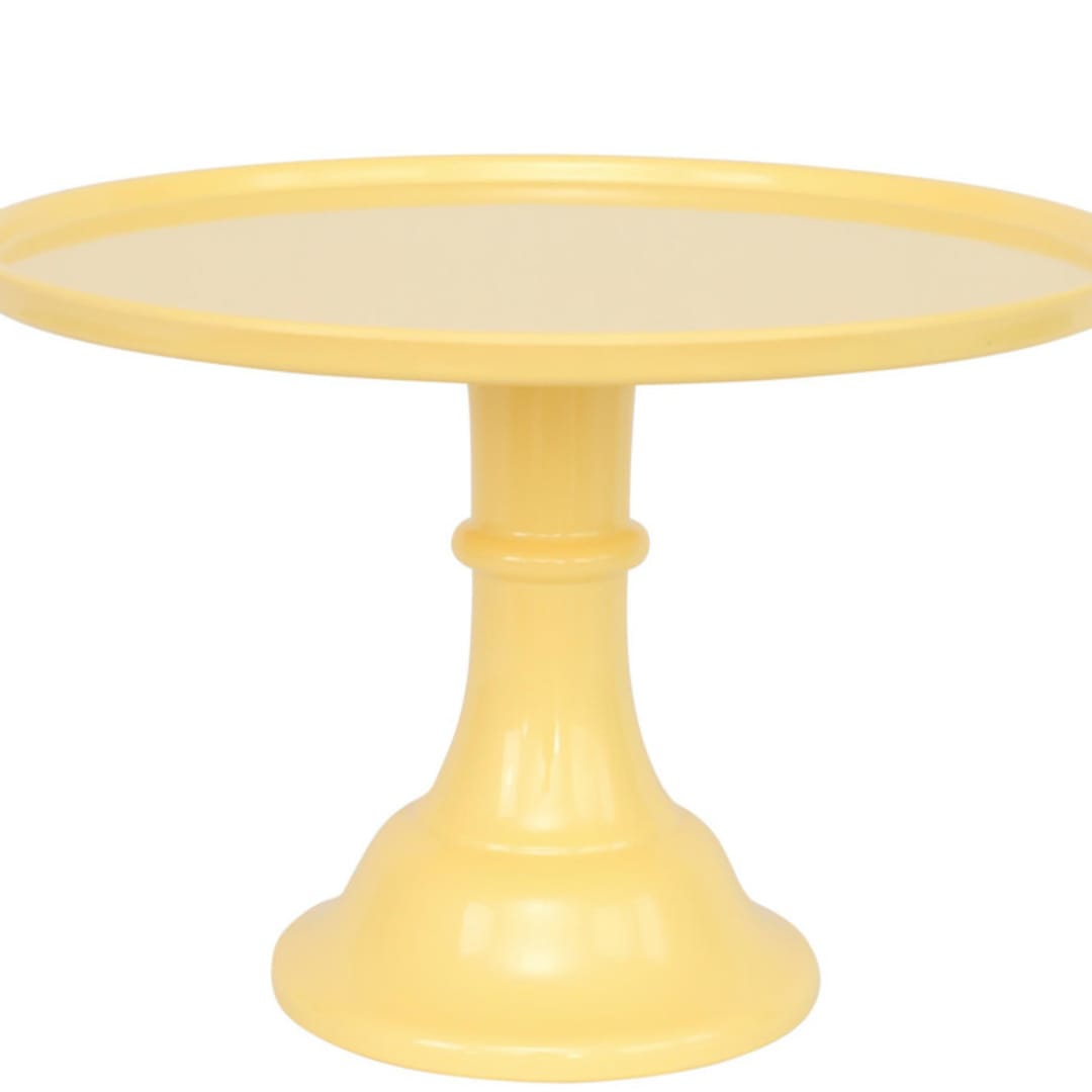 "Daisy Yellow Melamine Cake Stand- Large" - Cake Stands in black by Joyeux Company