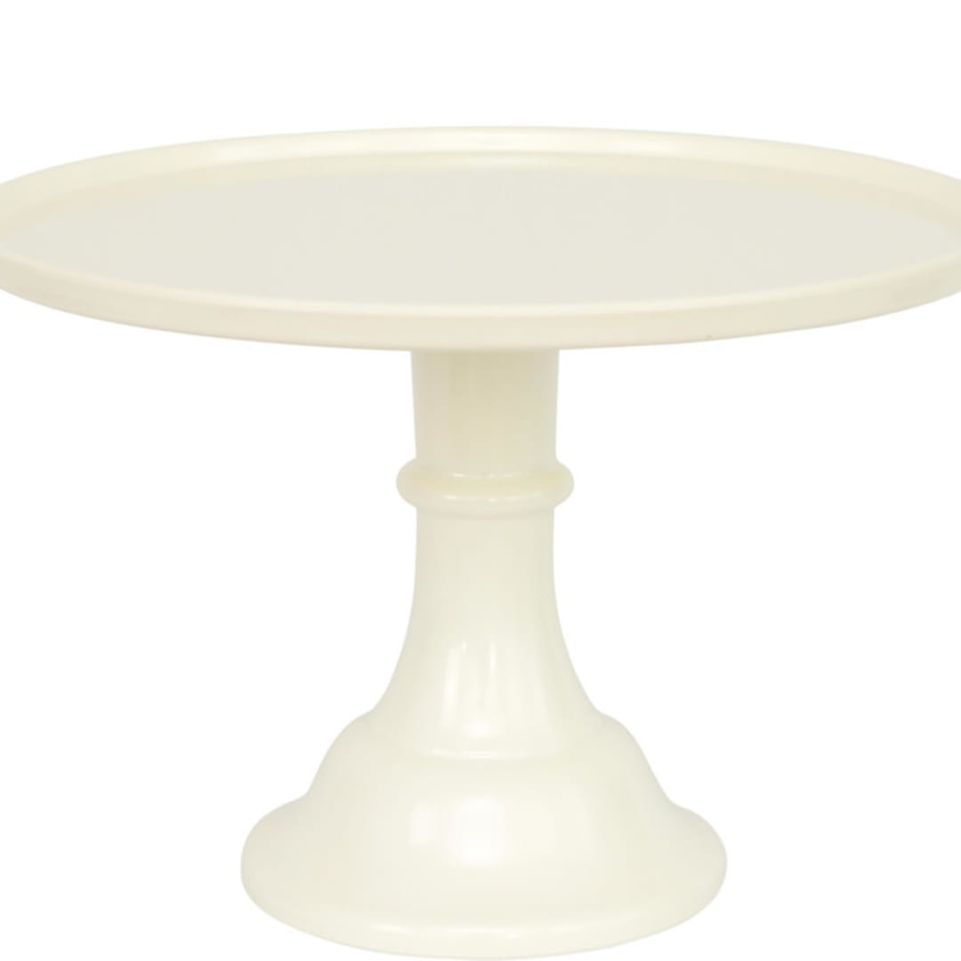 "Linen White Melamine Cake Stand- Large" - Cake Stands in yellow by Joyeux Company