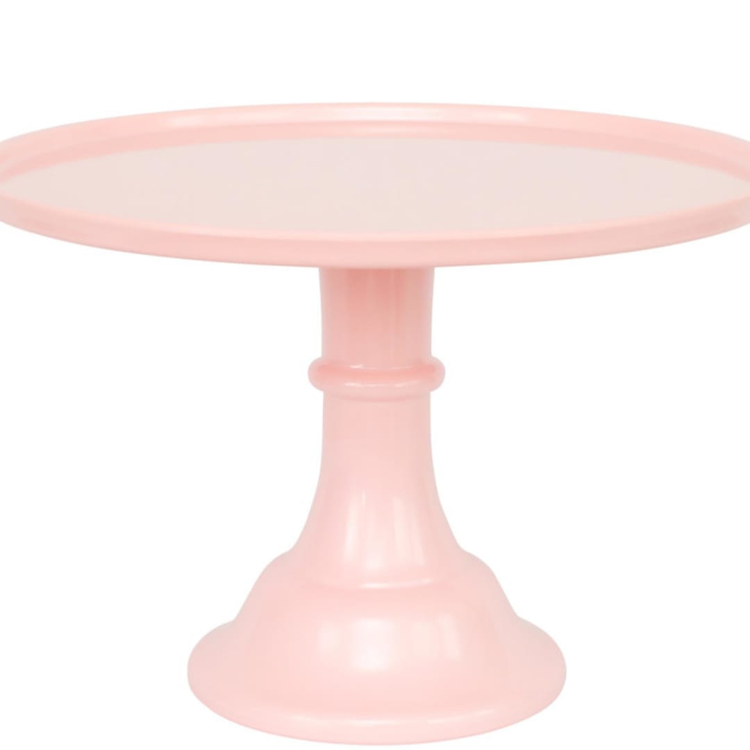 "Peony Pink Melamine Cake Stand- Large" - Cake Stands in brown by Joyeux Company