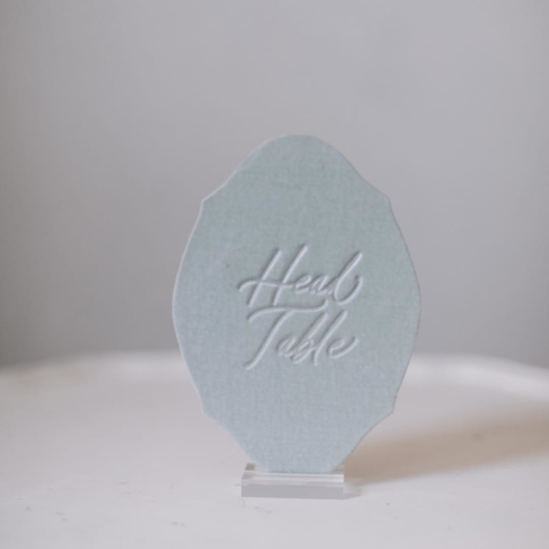 "Head Table Sign - Sea Green" - Table Numbers in green by Velvet Raptor