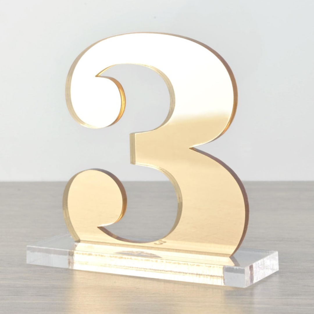 "Clarendon Table Numbers, Gold" - Table Numbers in gold by Em and Me Studio