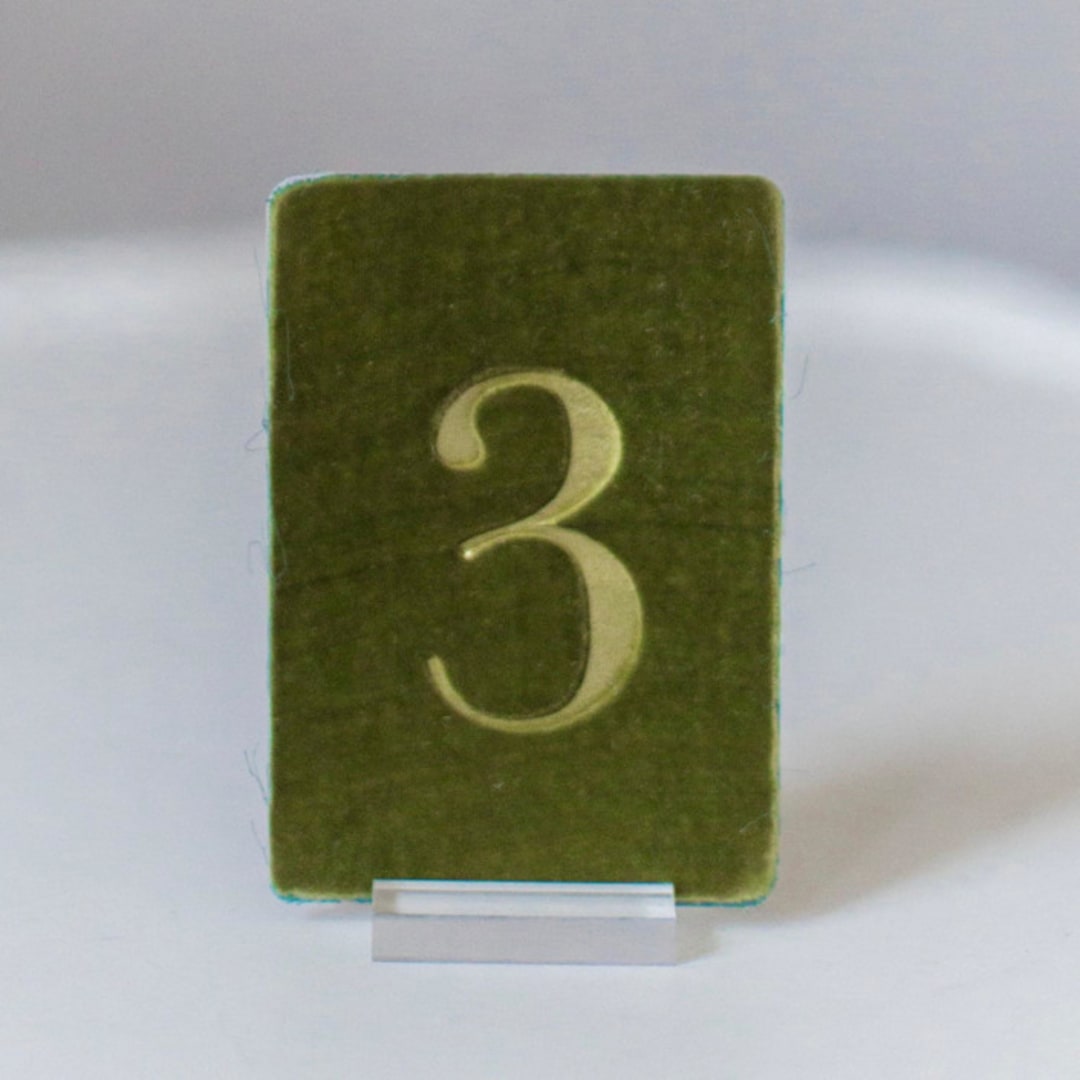 "Small Rectangle Table Number - Avocado" - Table Numbers in green by Velvet Raptor
