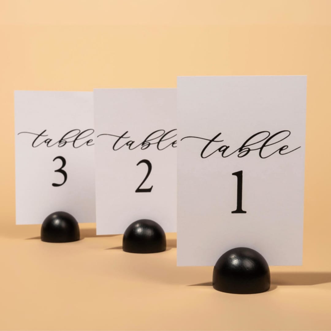 "Table Number | Set “1-10” | White & Black" - Table Numbers in white by Hanna Roberts
