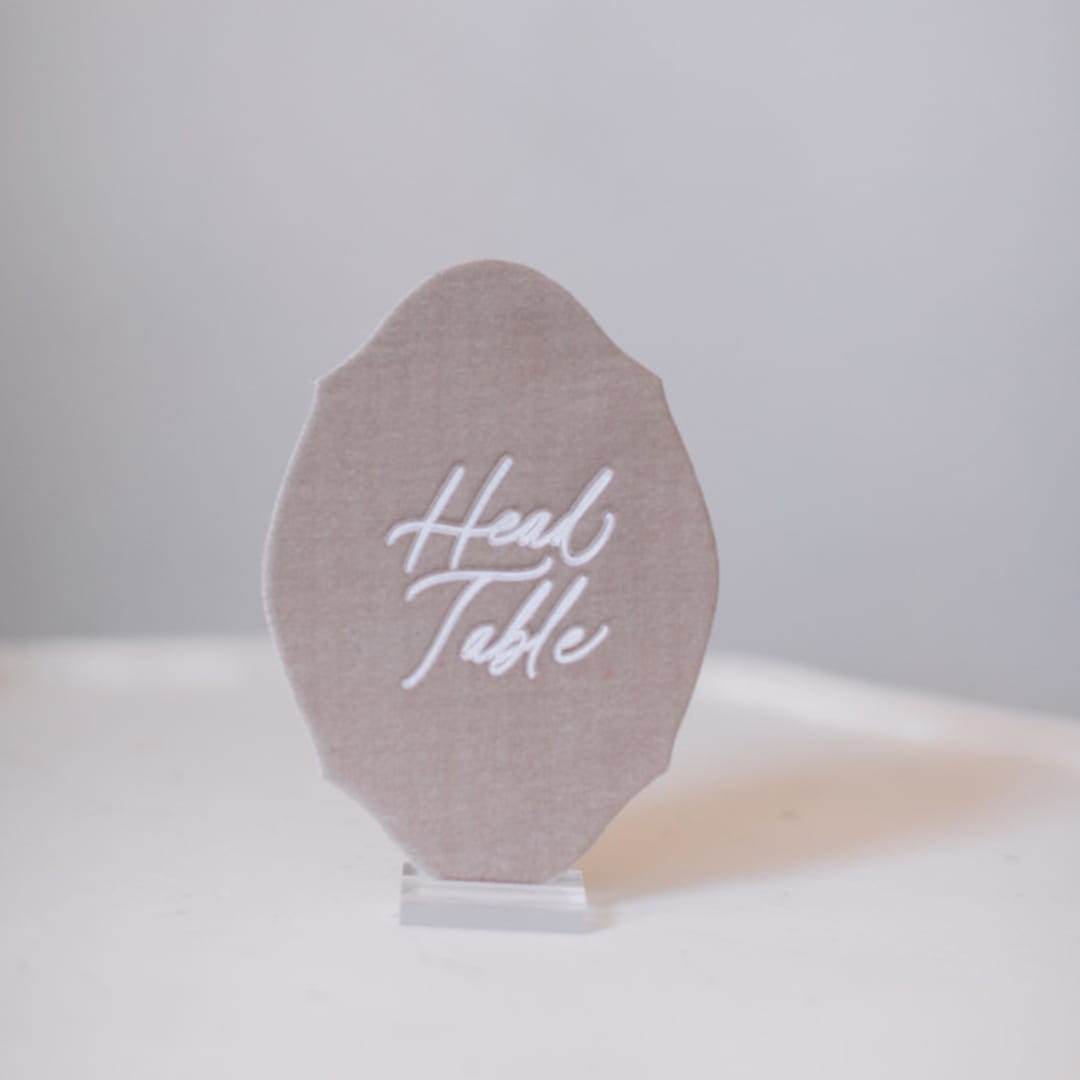 "Head Table Sign - Mushroom" - Table Numbers in beige by Velvet Raptor