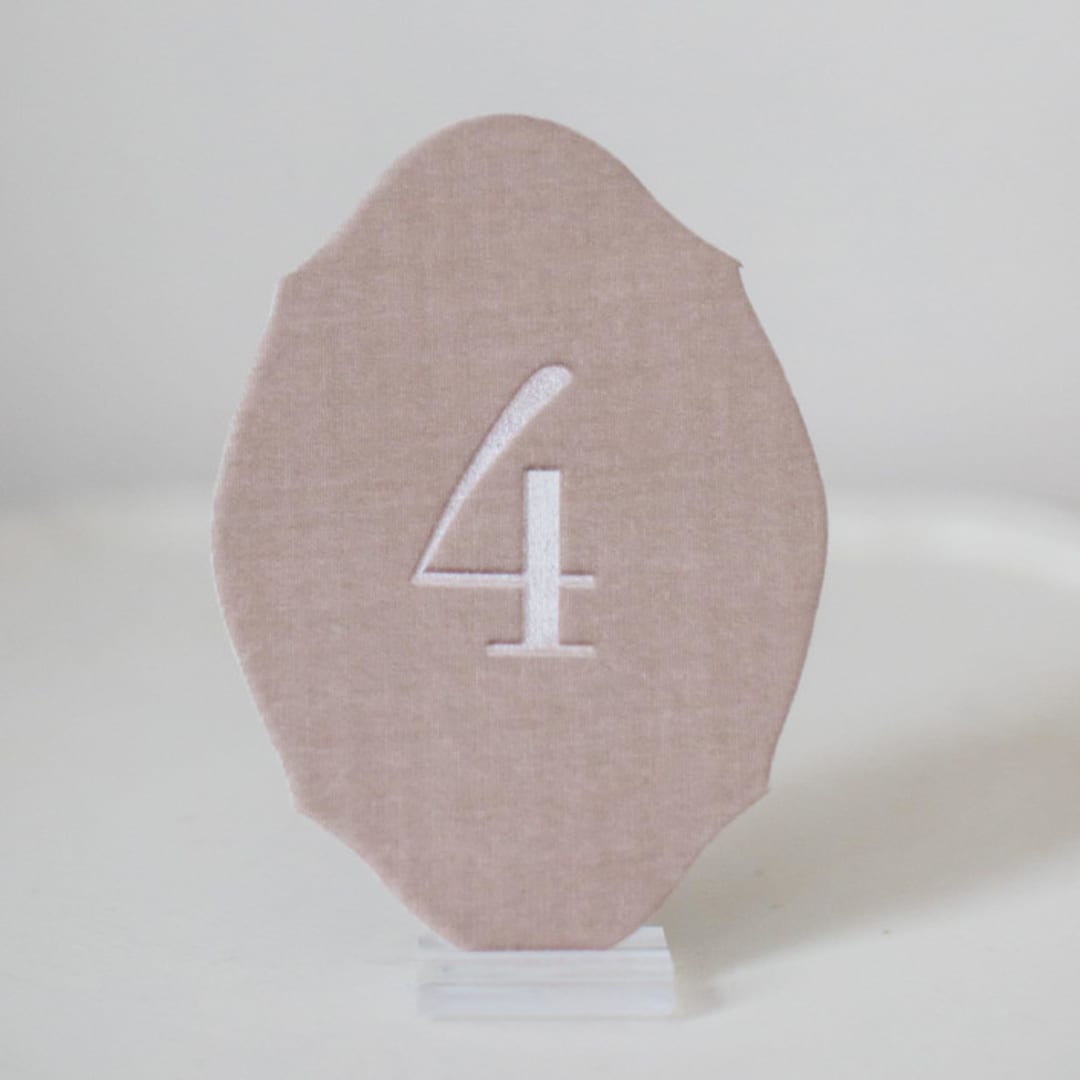 "Oval Table Numbers - Mushroom" - Table Numbers in gold by Velvet Raptor