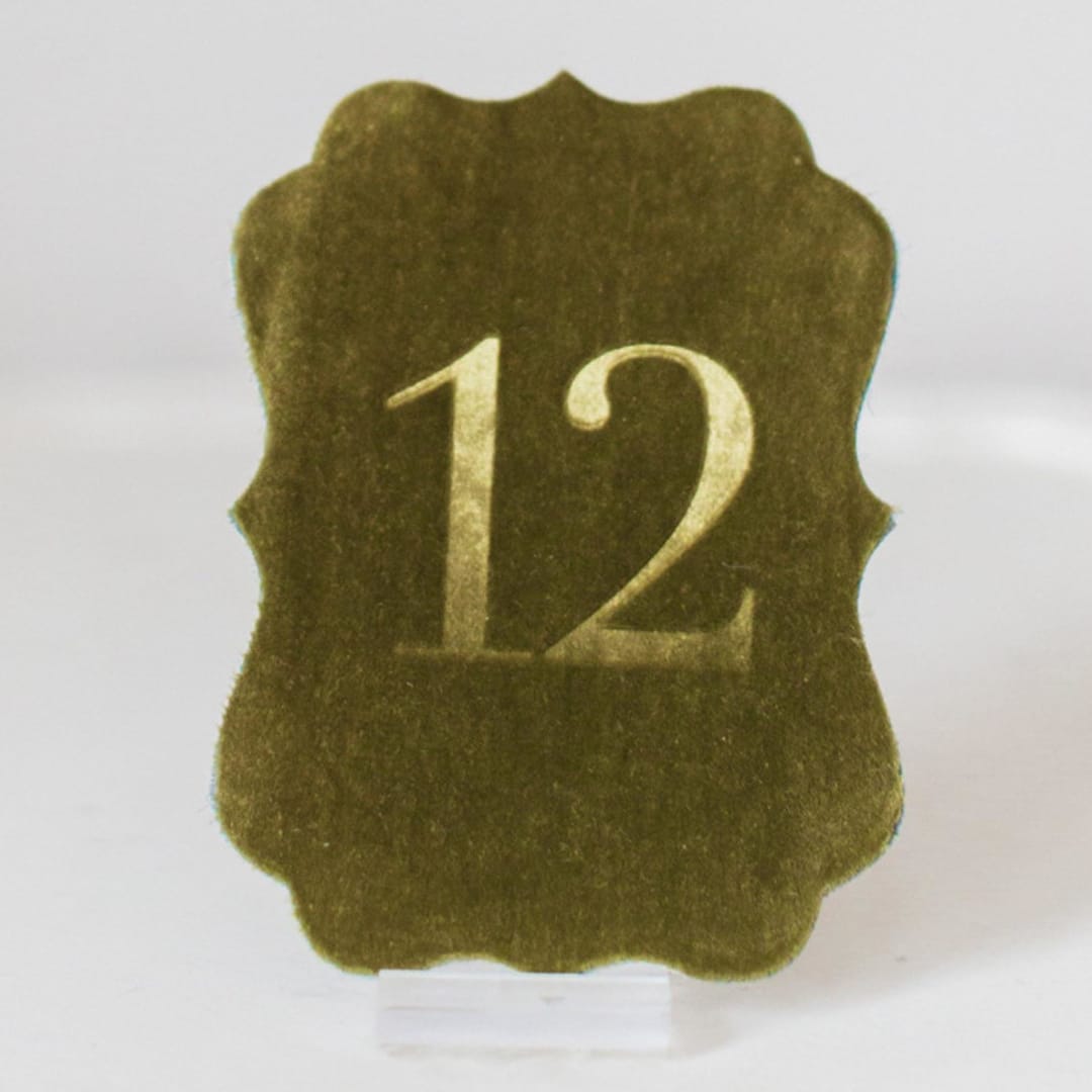 "Avocado Scroll Table Number" - Table Numbers in green by Velvet Raptor
