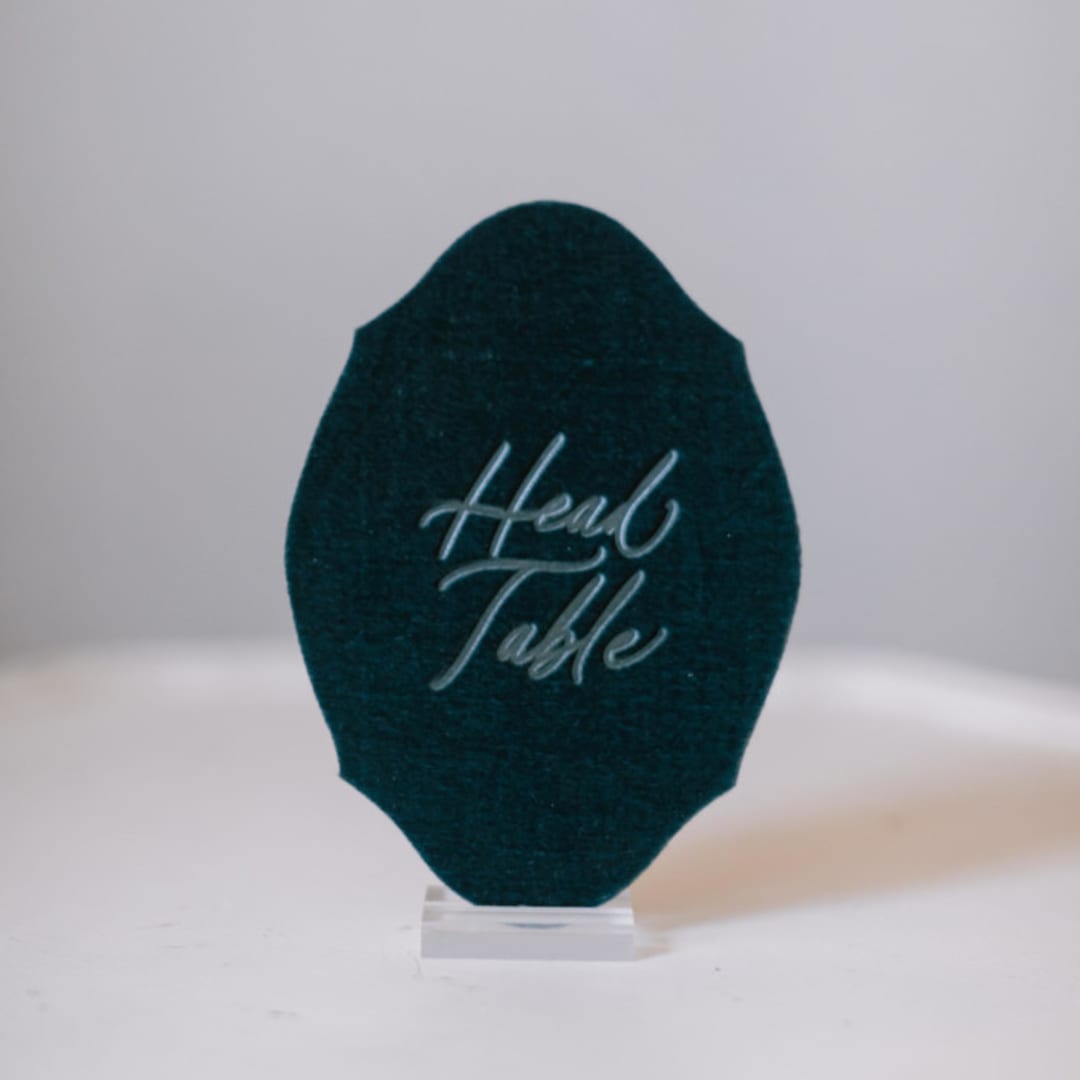 "Head Table Sign - Tourmaline" - Table Numbers in blue by Velvet Raptor