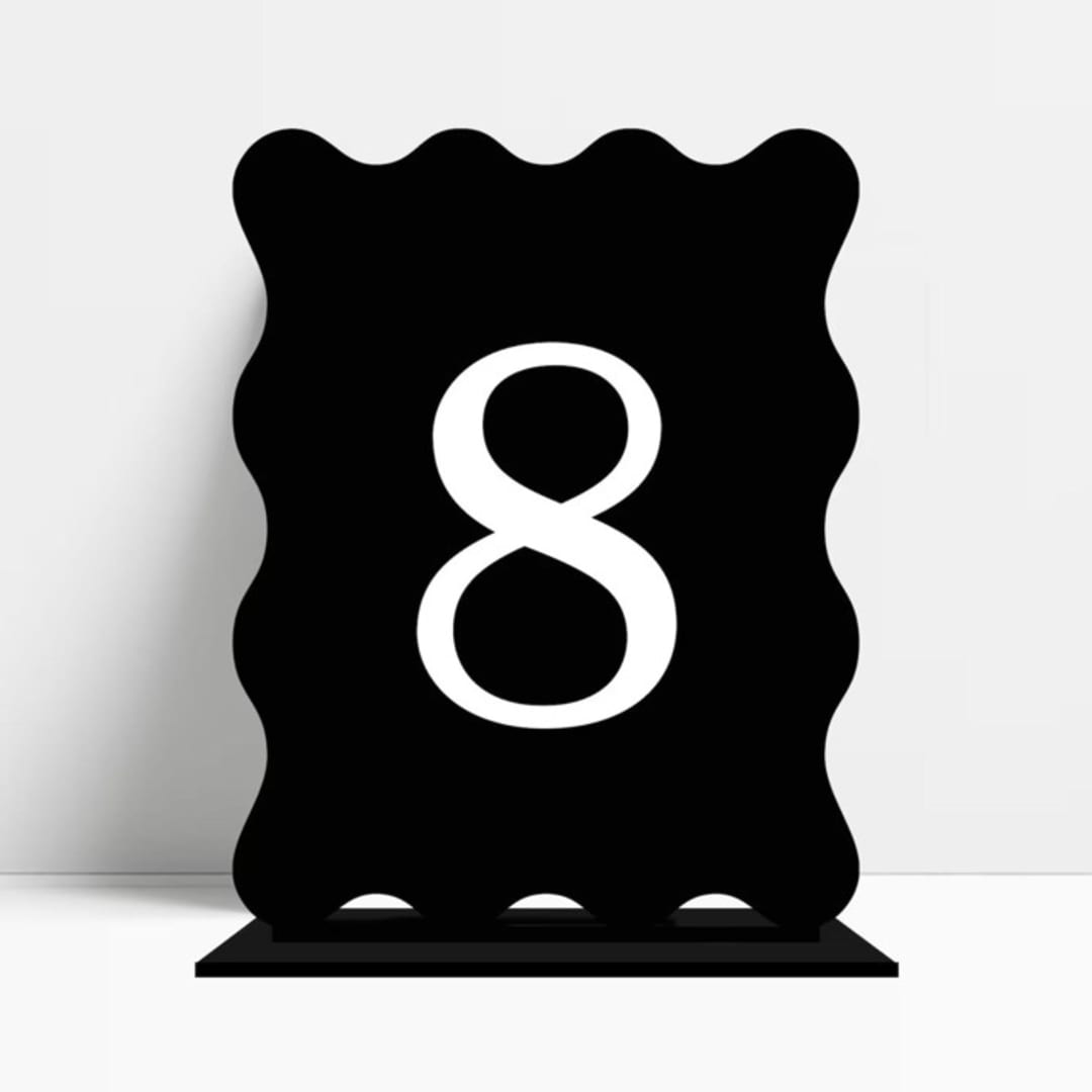 "Wavy Table Numbers" - Table Numbers in multicolorassorted-colors by Haven Print Co.