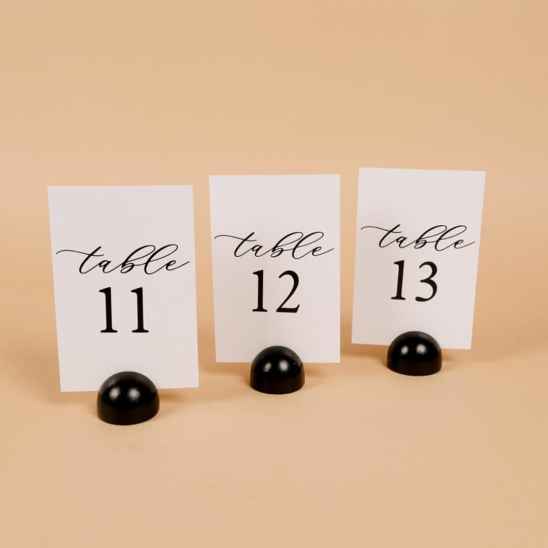 "Table Number | Set “11-20” | White & Black" - Table Numbers in white by Hanna Roberts