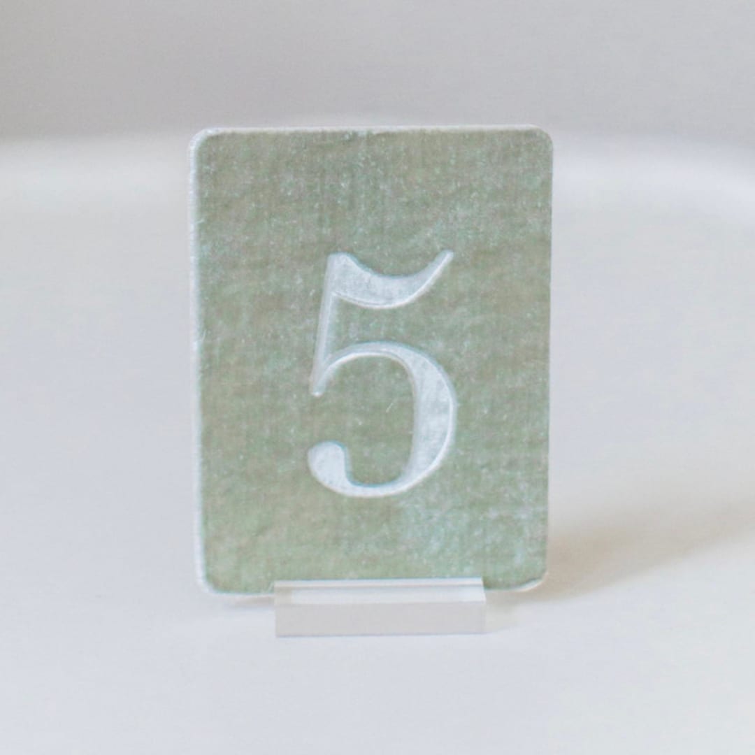 "Small Rectangle Table Number - Seagreen" - Table Numbers in green by Velvet Raptor