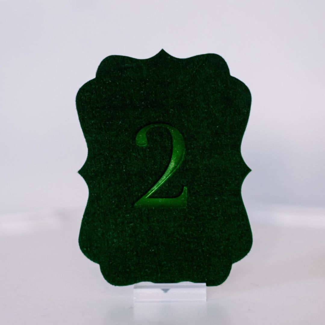 "Scroll Table Number - Emerald" - Table Numbers in green by Velvet Raptor