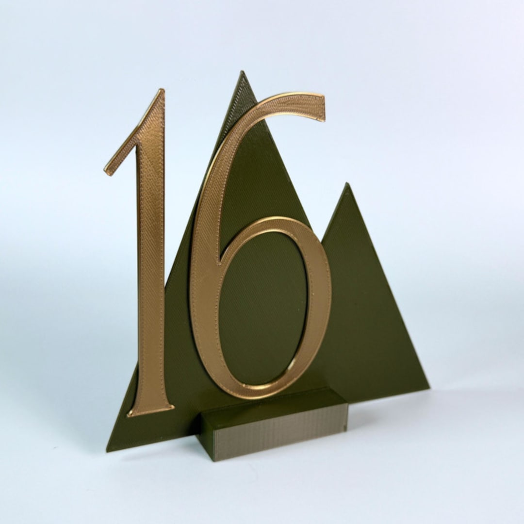 "Mountain Table Number" - Table Numbers in green by Corduroy Effect