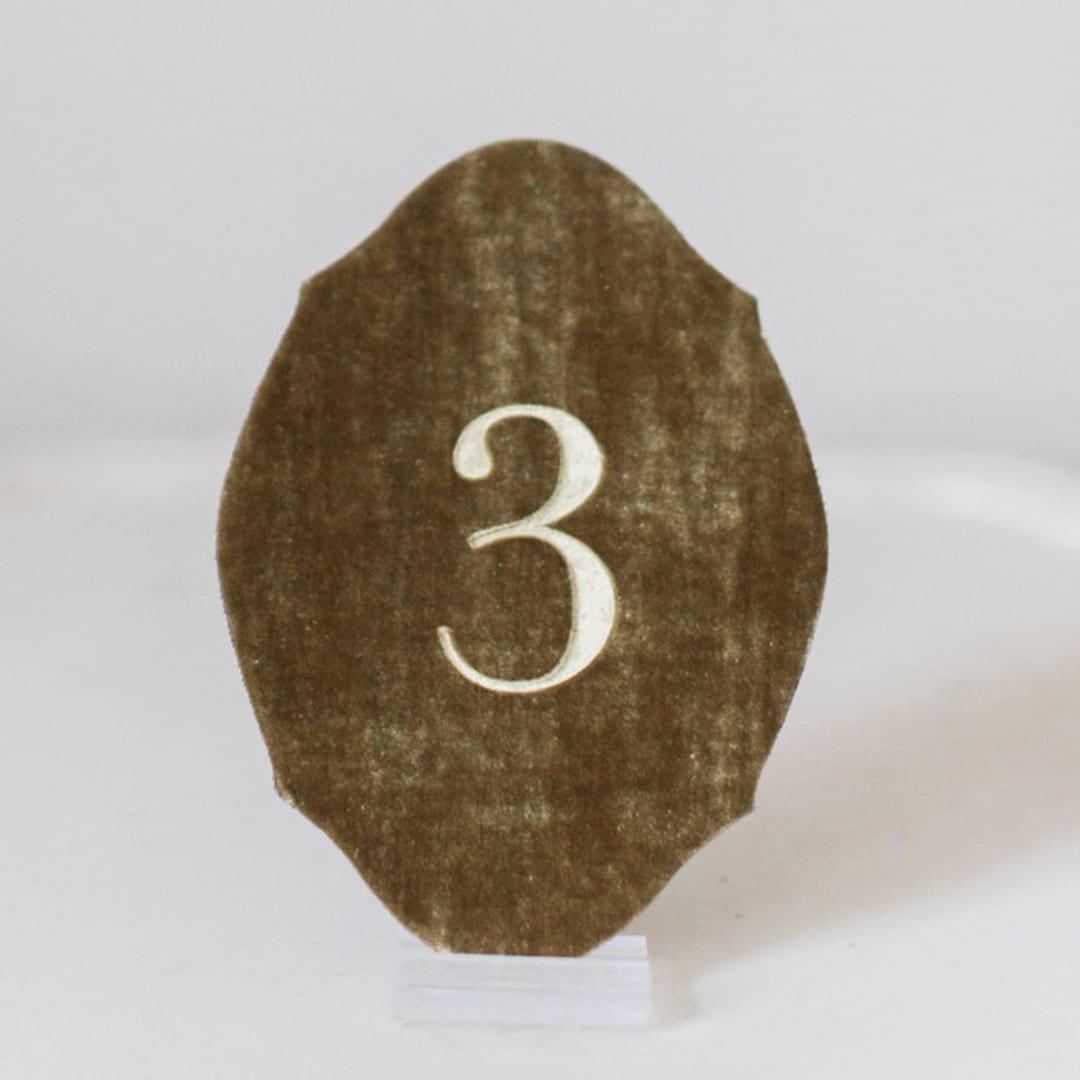 "Gold Oval Table Number" - Table Numbers in gold by Velvet Raptor