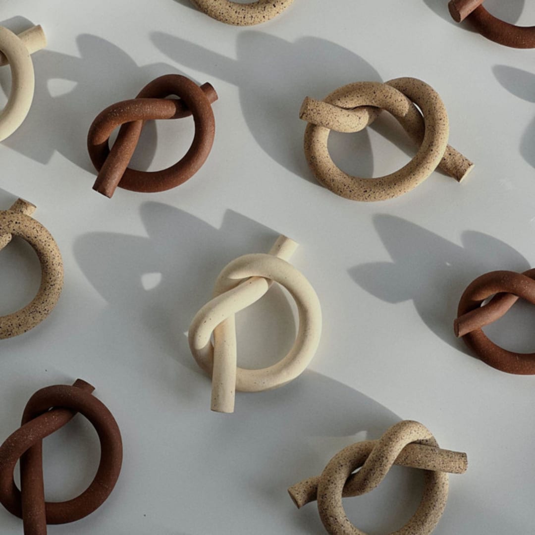 "Custom Ceramic Napkin Knot" - Napkin Rings in multicolorassorted-colors by Cameron Busch
